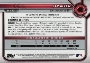 2022 Bowman Chrome Prospects Jay Allen Mojo Refractors #BCP-234 Cincinnati Reds