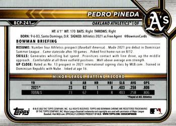 2022 Bowman Chrome Prospects Pedro Pineda Mojo Refractors #BCP-241 Oakland Athletics B18