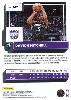 2022-23 Panini Donruss Davion Mitchell Green Refractor #142 Sacramento Kings