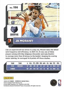 2022-23 Panini Donruss Ja Morant #156 Memphis Grizzlies