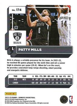 2022-23 Panini Donruss Patty Mills #174 Brooklyn Nets