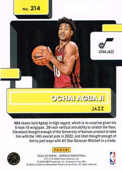 2022-23 Panini Donruss Ochai Agbaji Rookie 214 Utah Jazz