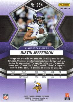 2022 Panini Mosaic Football Green Mosaic Prizm Justin Jefferson #264