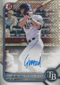 2022 Bowman Chrome Mega Chrome Auto Prospects Curtis Mead Auto Mojo Refractors #BCMA-CMD Tampa Bay Rays