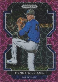 2022 Panini Prizm Draft Pick Henry Williams Neon Pink Velocity Prizms #91 Duke Blue Devils