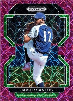 2022 Panini Prizm Draft Pick Javier Santos Neon Pink Velocity Prizms #211 High School
