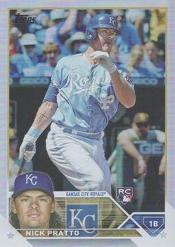 2023 Topps Holo Refractor Nick Pratto Rookie #182 Kansas City Royals
