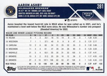 2023 Topps Aaron Ashby Holo Refractor #281 Milwaukee Brewers