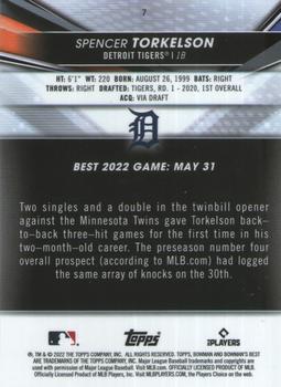 2022 Bowman's Best Spencer Torkelson Rookie #7 Detroit Tigers