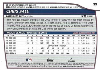 2023 Topps Big League Chris Sale #39 Boston Red Sox