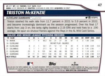 2023 Topps Big League Triston McKenzie #47 Cleveland Guardians
