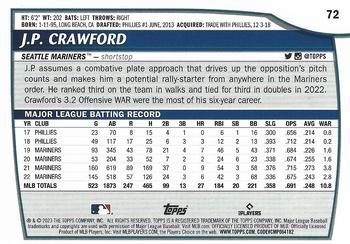 2023 Topps Big League J.P. Crawford #72 Seattle Mariners
