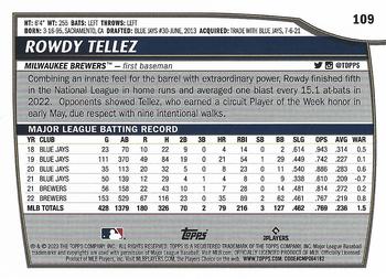 2023 Topps Big League Rowdy Tellez #109 Milwaukee Brewers