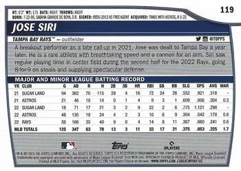 2023 Topps Big League Jose Siri #119 Tampa Bay Rays