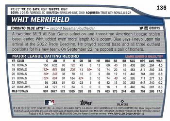 2023 Topps Big League Whit Merrifield #136 Toronto Blue Jays