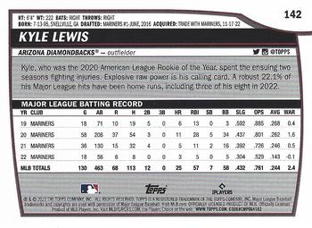 2023 Topps Big League Kyle Lewis #142 Arizona Diamondbacks