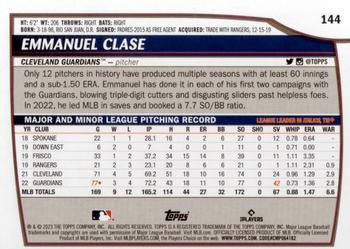 2023 Topps Big League Emmanuel Clase #144 Cleveland Guardians