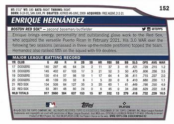 2023 Topps Big League Enrique HernÃ¡ndez #152 Boston Red Sox