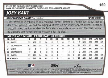 2023 Topps Big League Joey Bart #160 San Francisco Giants