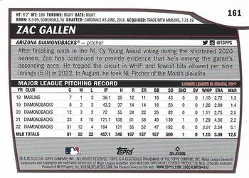 2023 Topps Big League Zac Gallen #161 Arizona Diamondbacks