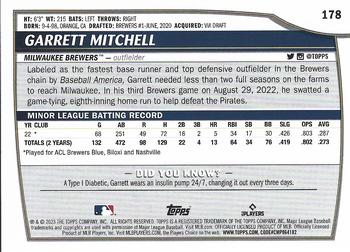 2023 Topps Big League Garrett Mitchell Rookie #178 Milwaukee Brewers