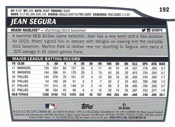 2023 Topps Big League Jean Segura #192 Miami Marlins