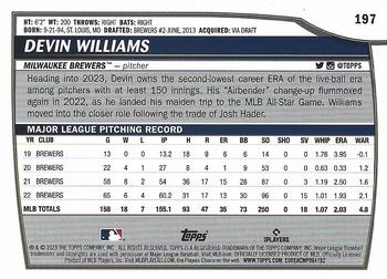 2023 Topps Big League Devin Williams #197 Milwaukee Brewers