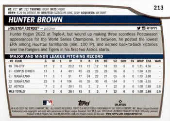 2023 Topps Big League RAINBOW FOIL Hunter Brown Rookie #213 Houston Astros