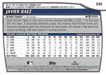 2023 Topps Big League RAINBOW FOIL Javier Baez #235 Detroit Tigers