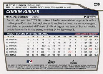 2023 Topps Big League RAINBOW FOIL Corbin Burnes #239 Milwaukee Brewers