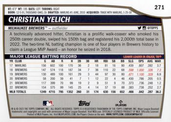 2023 Topps Big League RARE BLUE FOIL Christian Yelich #271 Milwaukee Brewers