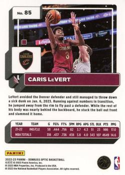 2022-23 Donruss Optic Caris LeVert #85 Cleveland Cavaliers