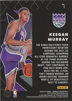 2022-23 Panini Donruss Great X-Pectations Keegan Murray #1 Sacramento Kings