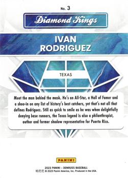 2023 Panini Diamond Kings Ivan Rodriguez #3 Texas Rangers