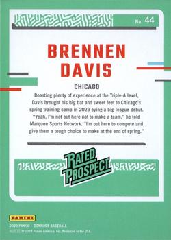 2023 Panini Donruss Rated Prospects Brennen Davis #44 Chicago Cubs