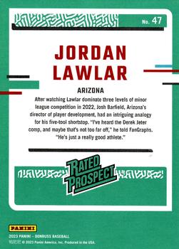 2023 Panini Donruss Rated Prospects Red Holo /2023 Jordan Lawlar #47 Arizona Diamondbacks
