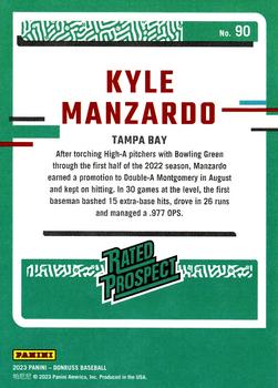 2023 Panini Donruss Rated Prospects Kyle Manzardo #90 Tampa Bay Rays