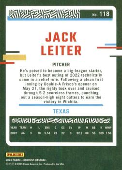 2023 Panini Donruss Jack Leiter #118 Texas Rangers