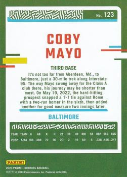 2023 Panini Donruss Coby Mayo #123 Baltimore Orioles