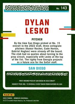 2023 Panini Donruss Dylan Lesko #143 San Diego Padres