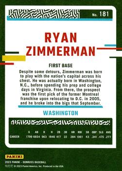 2023 Panini Donruss Ryan Zimmerman #181 Washington Nationals