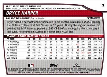 2023 Topps Big League Electric Orange Bryce Harper #3 Philadelphia Phillies