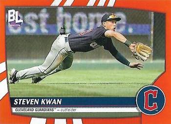 2023 Topps Steven Kwan Auto Electric Orange #32 Cleveland Guardians J38