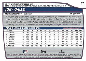 2023 Topps Big League Electric Orange Joey Gallo #57 Minnesota Twins