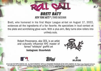 2023 Topps Roll Call Wild Style Brett Baty Rookie #RC-7 New York Mets