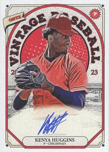 2023 Onyx Vintage Blue Signatures  #VAKH Kenya Huggins - Cincinnati Reds