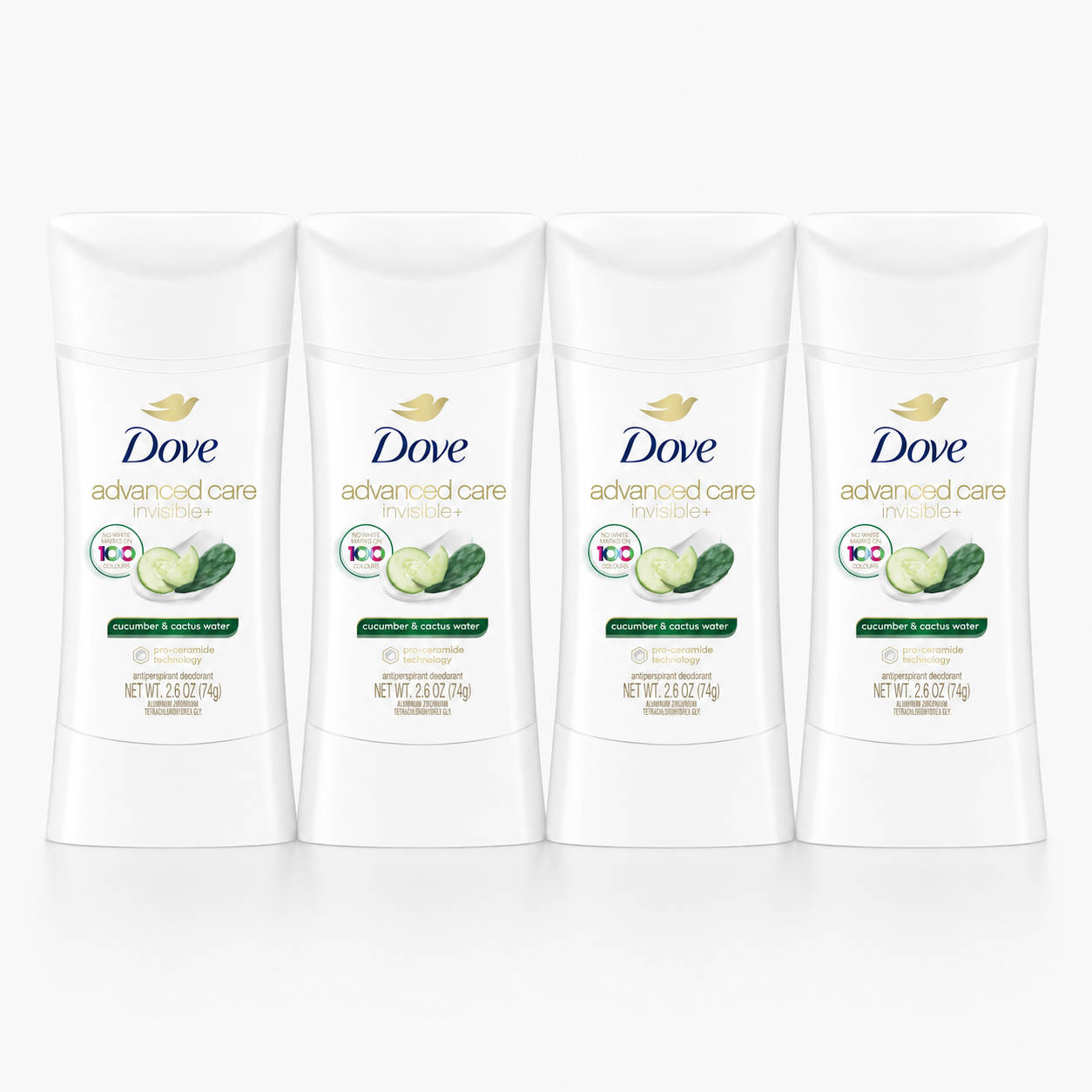 Dove Advanced Care Invisible+ Antiperspirant Deodorant 2.6 Ounce 4 Pack