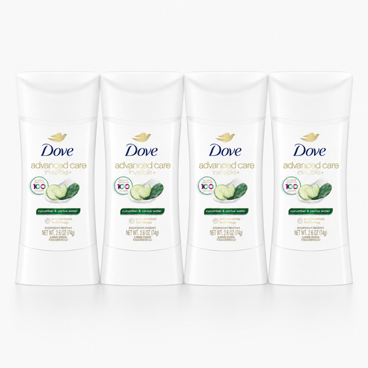Dove Advanced Care Invisible+ Antiperspirant Deodorant 2.6 Ounce 4 Pack