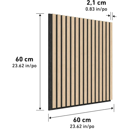 Artika Sonolok Sound-Absorbing Panel Kit, Oak and Black, 15.5 Sq Ft (4 Panels)