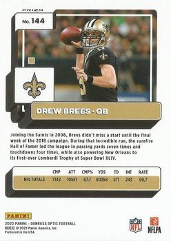 2022 Panini Donruss Optic Holo Drew Brees #144 New Orleans Saints